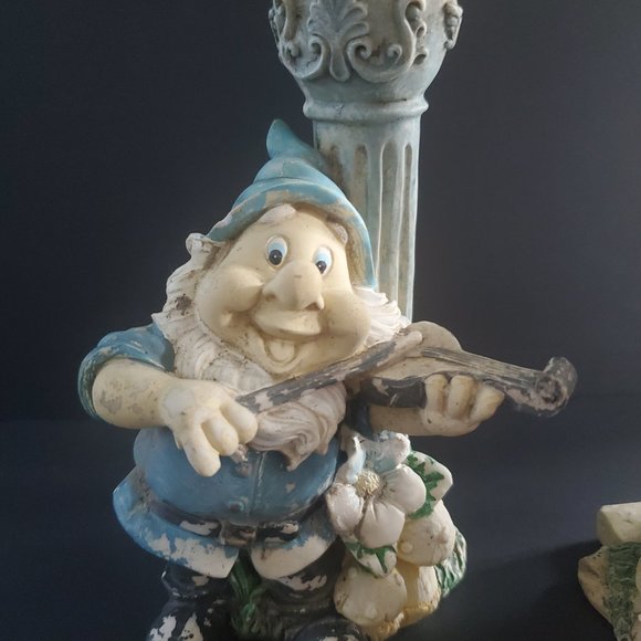 CANDLEHOLDERS VTG Cute Dwarfs Ceramic Pillar Whimsical Farmhouse Cottagecore - Picture 2 of 9